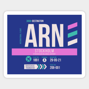 Stockholm (ARN) Airport Code Baggage Tag Magnet